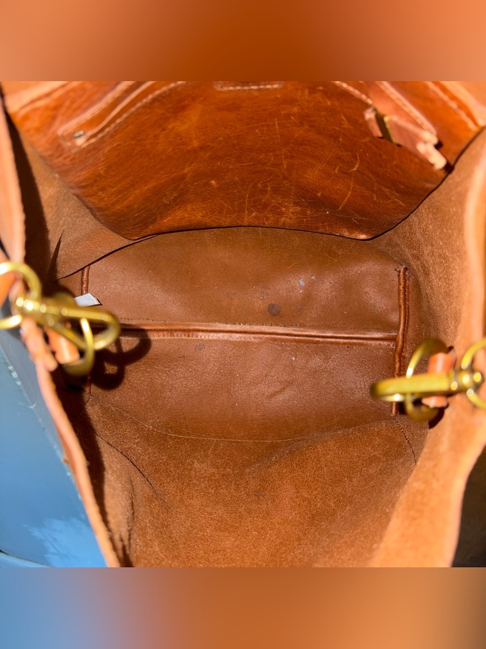 Madewell Leather Medium Transport Tote Purse English Saddle Brown Crossbody Bag - Picture 11 of 13